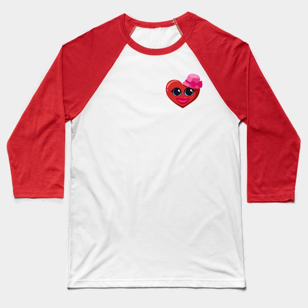 Ladies Heart Baseball T-Shirt by RCM Graphix